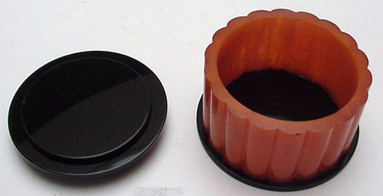 Bakelite Deco Orange and Black English Box