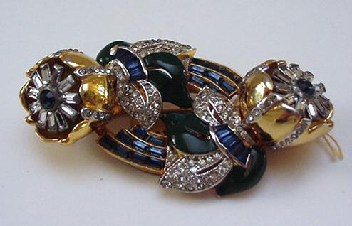 Coro Vintage Duette Flower Brooch