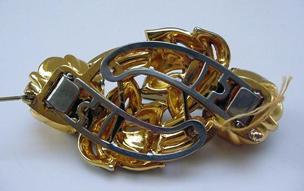 Coro Vintage Duette Flower Brooch