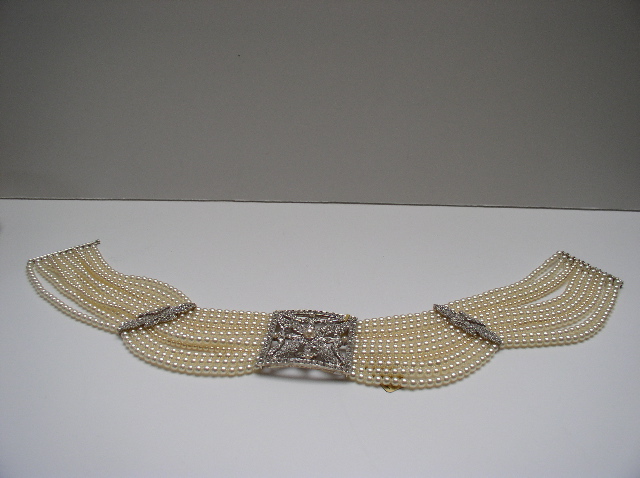 Costume Pearl and Diamond Choker