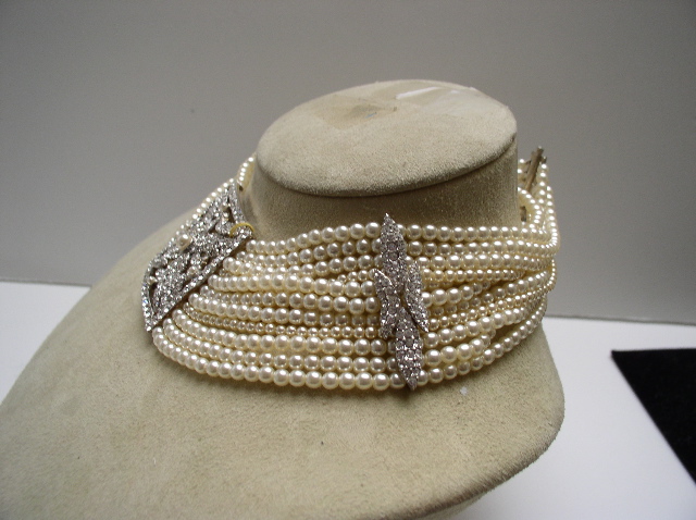Costume Pearl and Diamond Choker