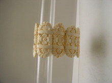 Vintage Bone Carved Stretch Bracelet