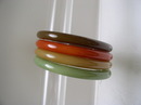 Bakelite Vintage Set of 4 Colored Bangles