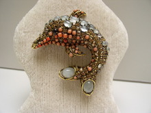 Iradj Moini Dolphin Brooch-Semi Precious Stones