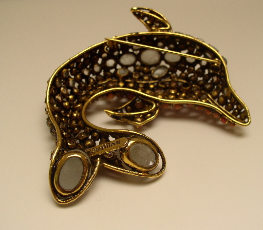 Iradj Moini Dolphin Brooch-Semi Precious Stones