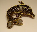 Iradj Moini Dolphin Brooch-Semi Precious Stones