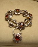 Victorian Sterling Link Bracelet with Citrines