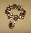Victorian Sterling Link Bracelet with Citrines
