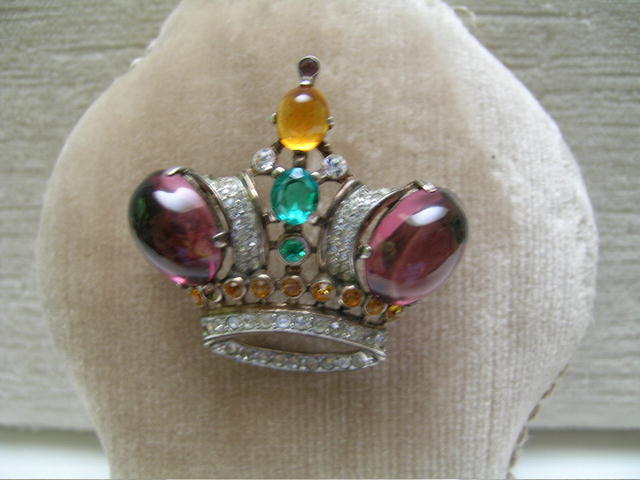 Vintage Trifari Sterling Crown Brooch