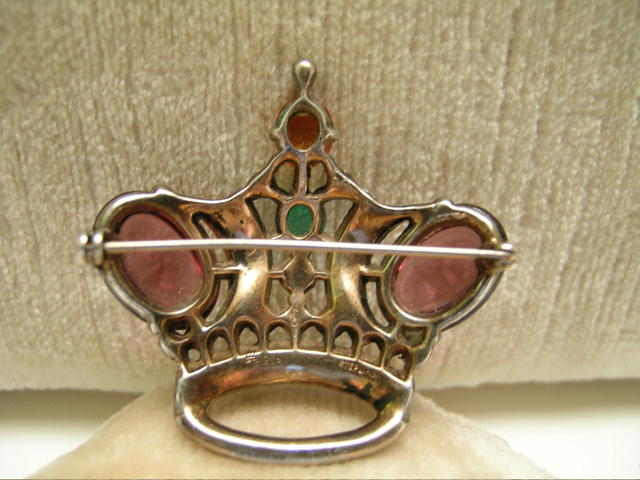 Vintage Trifari Sterling Crown Brooch