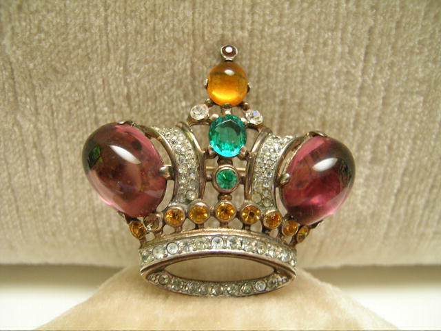 Vintage Trifari Sterling Crown Brooch