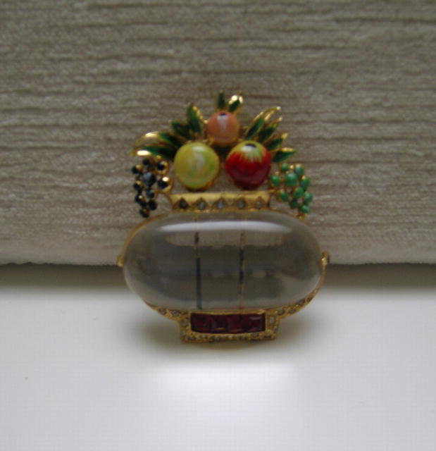 Rare Vintage Coro Jelly Belly Pin with Fruit