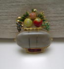Rare Vintage Coro Jelly Belly Pin with Fruit