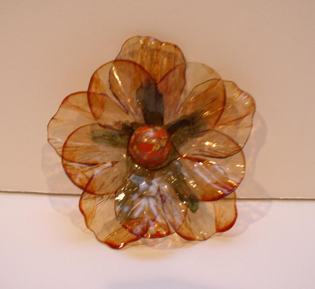 Lucite Flower Brooch