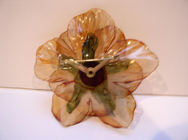 Lucite Flower Brooch