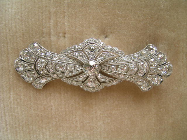 English Edwardian Diamond/platinum Brooch