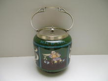 Shelley Intarsio Biscuit Barrel with Silver