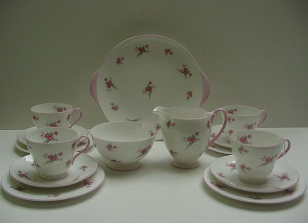 Shelley Rose Spray Tea Set For Four
