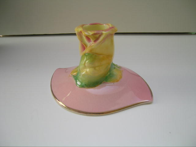 Royal Winton Pink Rosebud Pastel Candle Holder