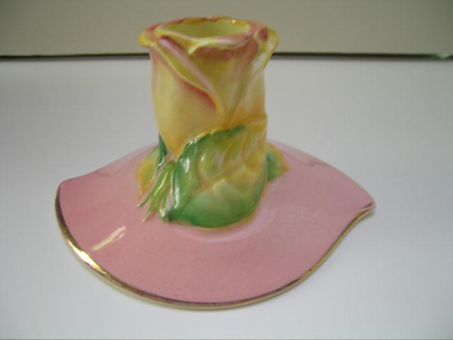 Royal Winton Pink Rosebud Pastel Candle Holder
