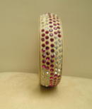 Celluloid Deco Red and White Bangle