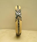 Celluloid Black and Beige Deco Celluloid Bangle