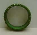 Bakelite green carved bangle