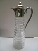 Deco English Cut Glass /Silver Claret