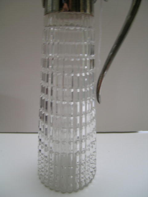 Deco English Cut Glass /Silver Claret
