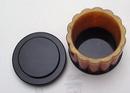Bakelite Black and Orange Ribbed Deco Box