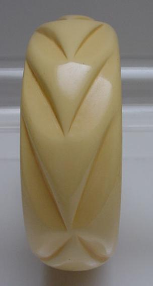 Bakelite Wide Taffy Colored Carved Bangle