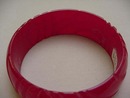 Bakelite Dark Red Carved Bangle