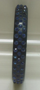 Celluloid Vintage Dark Blue Bangle with Dark Blue rhinestones