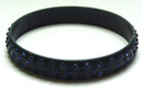 Celluloid Vintage Dark Blue Bangle with Dark Blue rhinestones