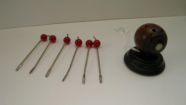 Bakelite English Cocktail Fork Set