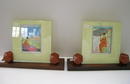 Pair of English Deco Bakelite and Wood Frames