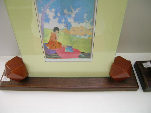 Pair of English Deco Bakelite and Wood Frames