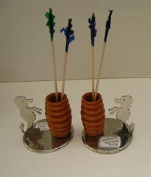 Bakelite and Chrome Set of Dog Toothpick