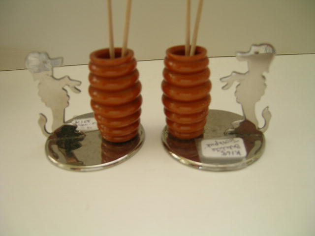 Bakelite and Chrome Set of Dog Toothpick