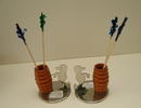 Bakelite and Chrome Set of Dog Toothpick
