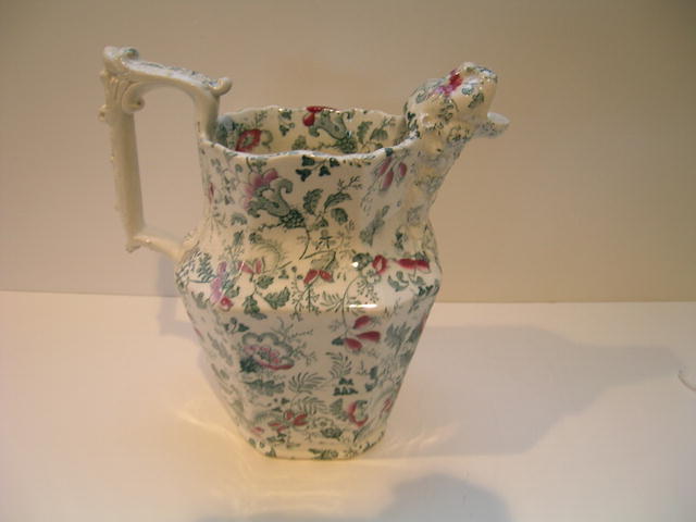 Victorian Chintz Pitcher with Tiger Spout
