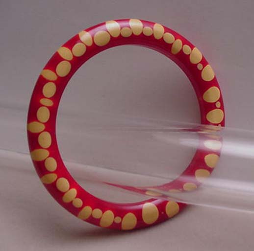 Bakelite Vintage Red dot Injected Bangle