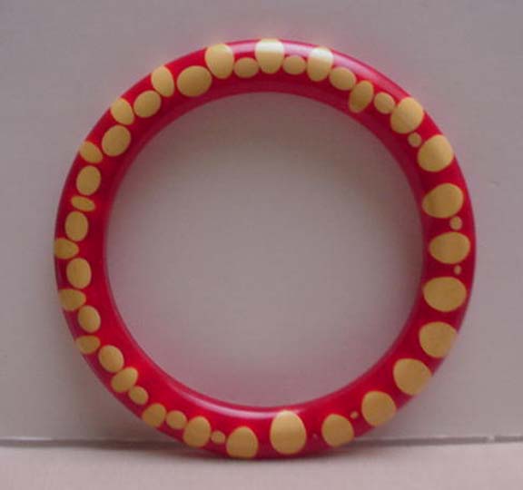 Bakelite Vintage Red dot Injected Bangle