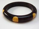 Bakelite Vintage Marbelized Brown & 6 Yellow