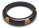 Bakelite Vintage Marbelized Brown & 6 Yellow