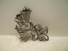 Vintage English Marcasite Flower Brooch