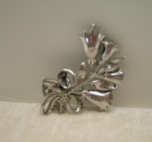 Vintage English Marcasite Flower Brooch