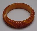 Bakelite Carmel Carved Bangle