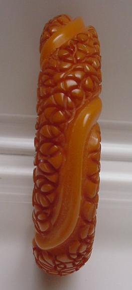 Bakelite Carmel Carved Bangle