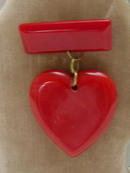Bakelite Vintage Heart Brooch